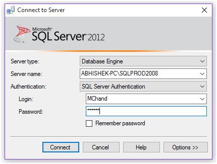 SQL login